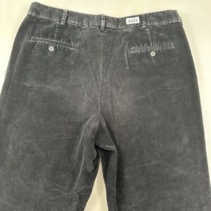 Lands' End Men's Tailored Fit Corduroy Pants 36x34 Black Fine Wale 100% Cotton
